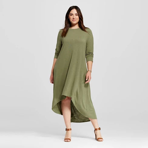 Womens Plus Size Knit High Low Maxi Dress Ava Viv | Desertcart Antigua and  Barbuda