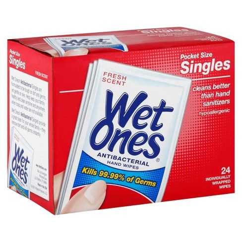 Wet Ones Singles Fresh Scent Antibacterial Wipes - 24ct