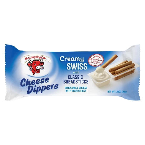 The Laughing Cow Creamy Swiss Cheese Dippers with Classic Breadsticks - 1.2oz