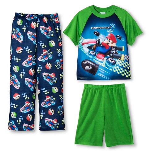 Boys' Super Mario 3-Piece Mix & Match Pajama Set - Green 8