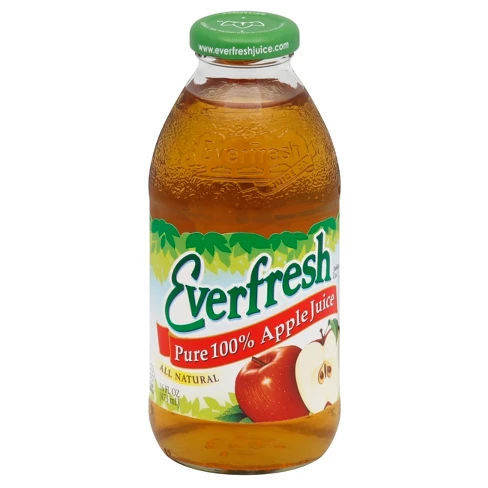 Everfresh Pure 100% Apple Juice - 16 fl oz Glass Bottle