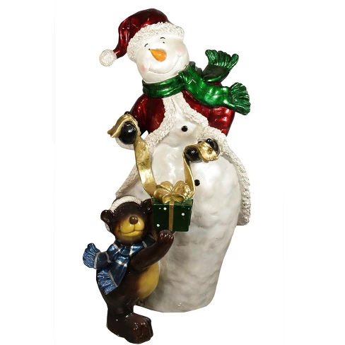 Christmas Central 48" Commercial Size Snowman with Bear Christmas Display Outdoor Decoration