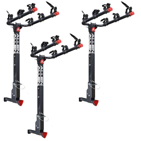 Allen Sports 1.25-2 Inch Receiver Lockable Hitch Deluxe 3 Bike Car Rack (3 Pack)