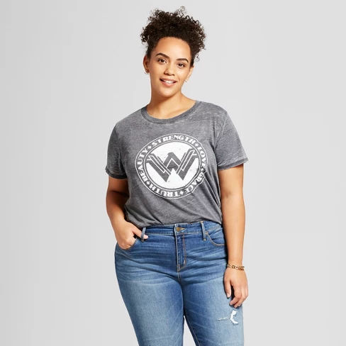 Women's Wonder Woman® Plus Size Graphic T-Shirt (Juniors') - Black 3X