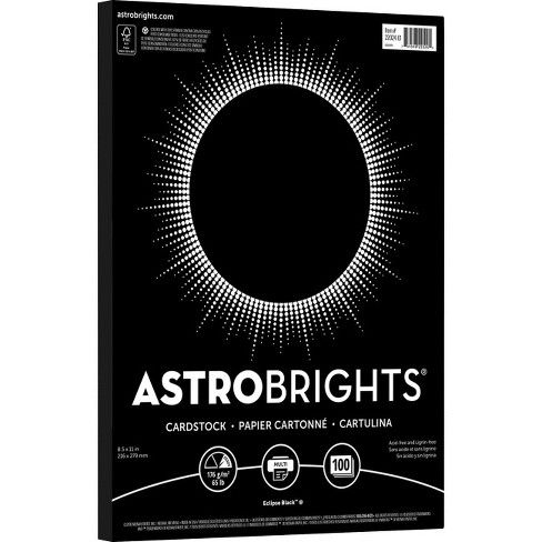 Astrobrights Laser, Inkjet Print Card Stock - 8 1/2" x 11" - 65 lb Basis Weight - Recycled - 100 / Pack - Eclipse Black