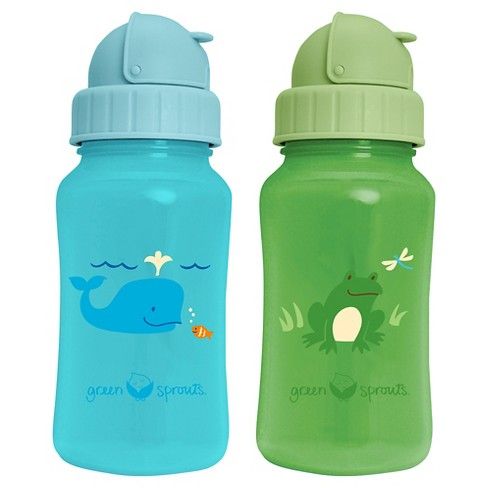 green sprouts® Straw Bottle (2 pack) - Aqua