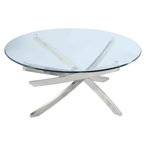Zila Round Cocktail Table - Brushed Nickel - Magnussen Home