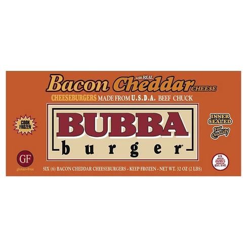 Bubba Bacon Cheddar Cheese Burger -6ct