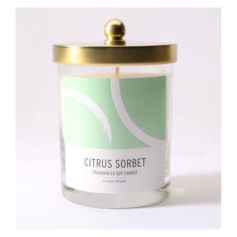 Glass Container Candle Citrus Sorbet 8.6oz - Soho Brights