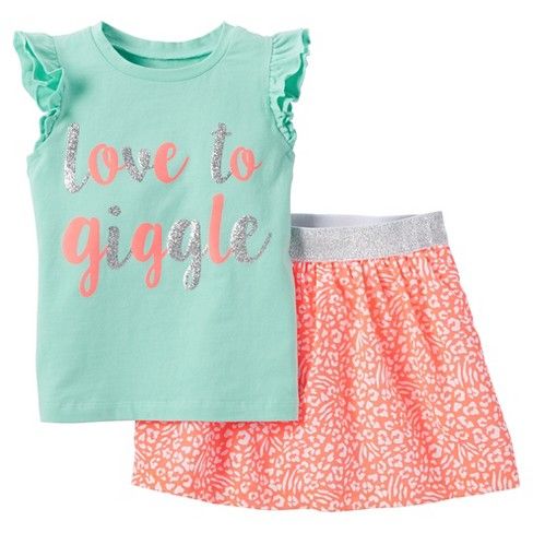 Just One You™ Made by Carter's® Toddler Girls' Love To Giggle 2pc Skort Set - Mint Air 6