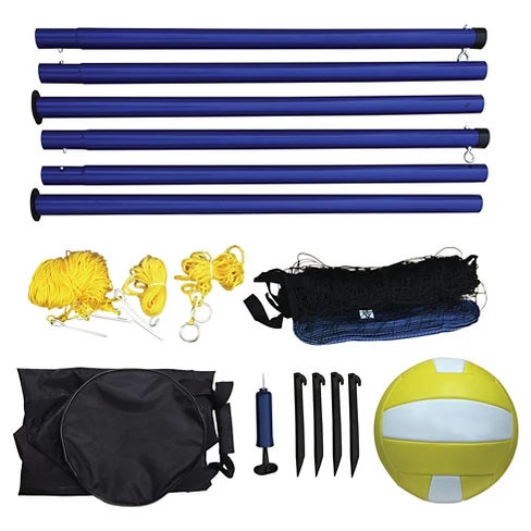 Portable Volleyball Net, Posts, Ball & Pump Set