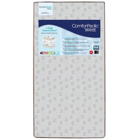 Simmons Kids Comforpedic from Beautyrest Dual Sided Crib/Toddler Mattress- Gray