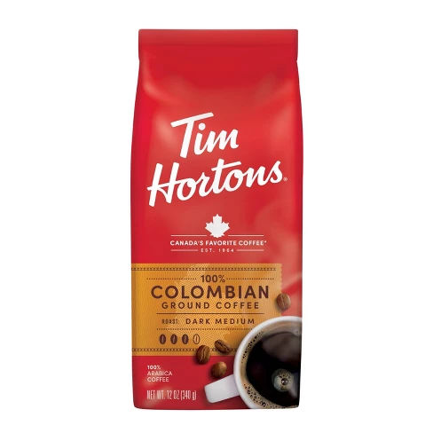 Tim Hortons Columbia Dark Medium Roast Ground Coffee - 12oz