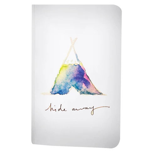 Notebook, Softcover, College Ruled, 5.25" x 8.25", 150 sheets - White "Hide Away"