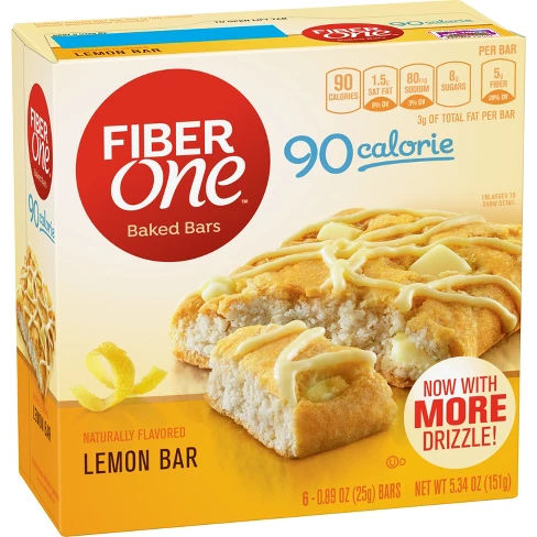 Fiber One 90 Calorie Lemon Bar - 6ct