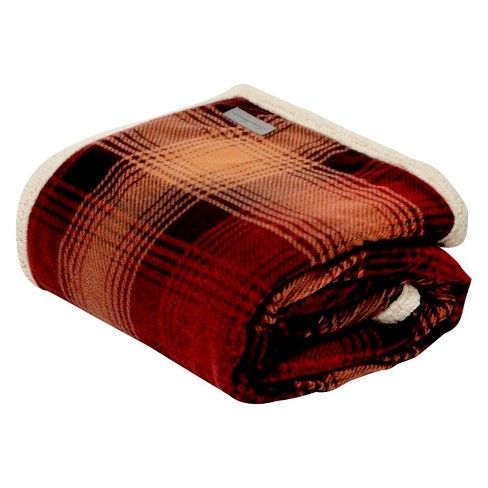 Nordic Plaid Sherpa Throw Blanket - Eddie Bauer