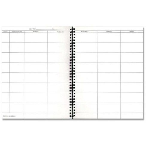 Rediform Teacher's Wirebound Plan Book - Weekly - 8 1/2" x 11" - Black