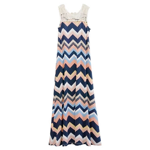 Girls' Sara Sara Neon Maxi Dress - Navy XL