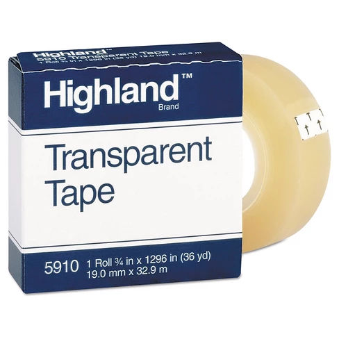 Highland™ Transparent Tape", 1"