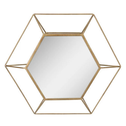 Hexagon Mirror Gold 24 x 21 - Stonebriar Collection