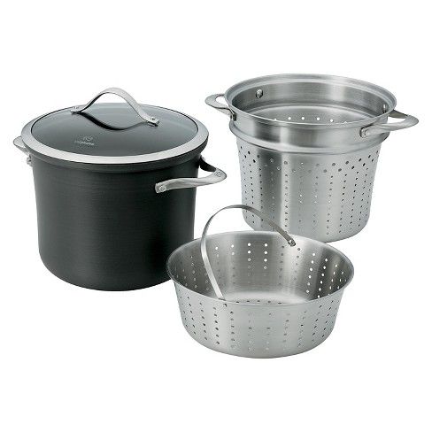 Calphalon Contemporary 8 Quart Non-stick Dishwasher Safe Multi Pot with Steamer Insert