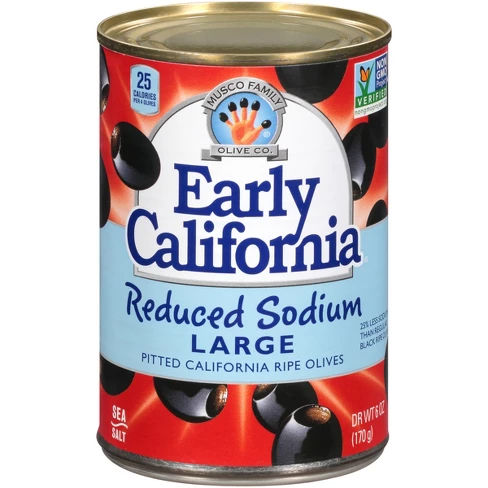 Early California Ripe Reduced Salt Large Pitted - 6oz