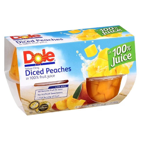 Dole® Diced Peaches - 4oz 4ct