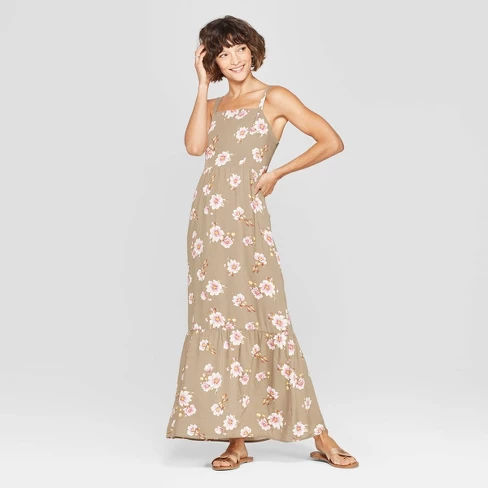 chinese dress ladies Xhilaration Floral Off the Shoulder Drawstring Waist Maxi Dress- Size – The  Saved Collection main image 0