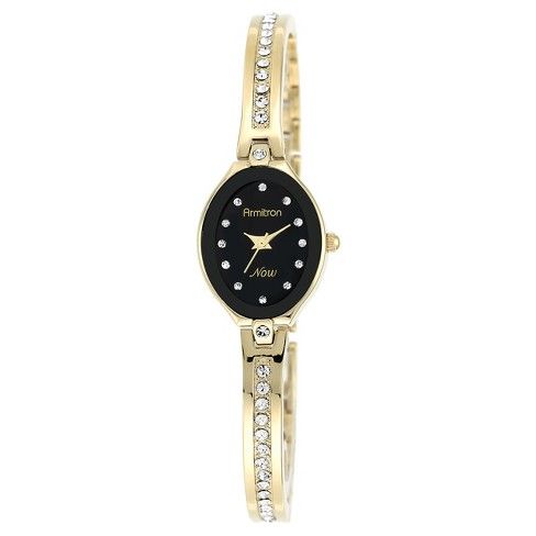 Armitron® Women's Swarovski Crystal Accented Bangle Watch - Gold