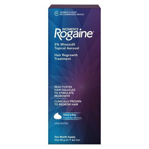Women's Rogaine 5% Minoxidil Foam for Hair Regrowth - 2 Month Supply