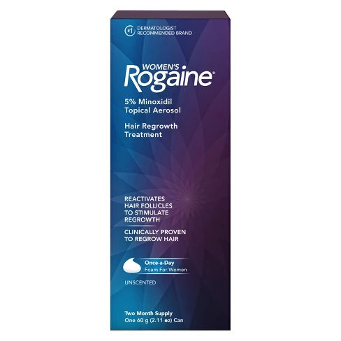 Women's Rogaine 5% Minoxidil Foam for Hair Regrowth - 2 Month Supply