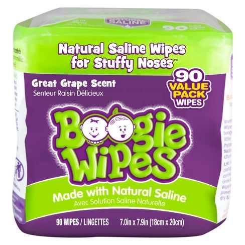 Boogie Wipes Saline Nose Wipes Grape Scent - 90ct