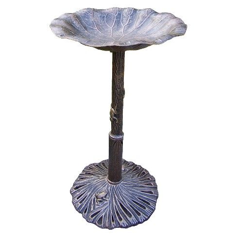 32" Lily Birdbath - Antique Bronze