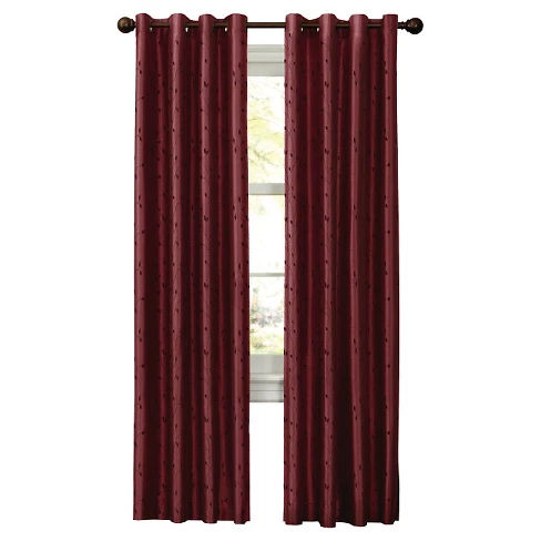 Thermal Shield Jardin Thermal Lined Room Darkening Faux Silk- Embroidered Curtain Panel