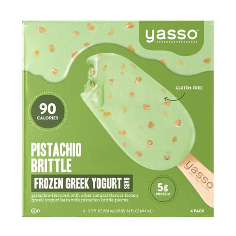 Yasso Frozen Greek Yogurt - Pistachio Brittle Bars - 4ct