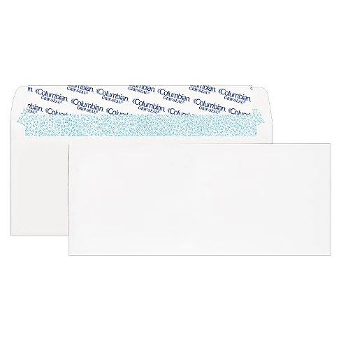 Columbian® Grip-Seal Business Envelope, 4 1/8 x 9 1/2, 24 lb, White, 250/Box