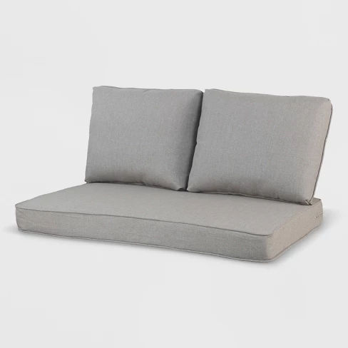 Rolston 3pc Outdoor Loveseat Cushions Taupe - Grand Basket