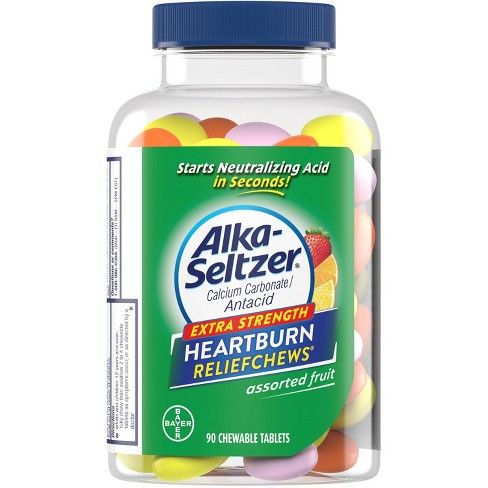 Alka Seltzer Extra Strength Heartburn  &  Reducer Assorted Fruit Chewable - 90ct