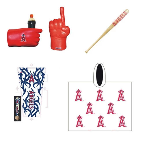 Los Angeles Angels Coopersburg Sports® Game Day Fan Pack: Fan Fist Tattoo Sleeve Mini Bat & Poncho