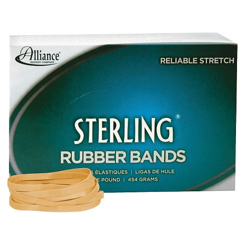 Alliance® Sterling Ergonomically Correct Rubber Bands, #64, 3-1/2 x 1/4, 425 Bands/1lb Box