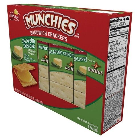 Frito Lay Munchies Jalapeno Cheddar Sandwich Crackers - 11.04oz/8pk