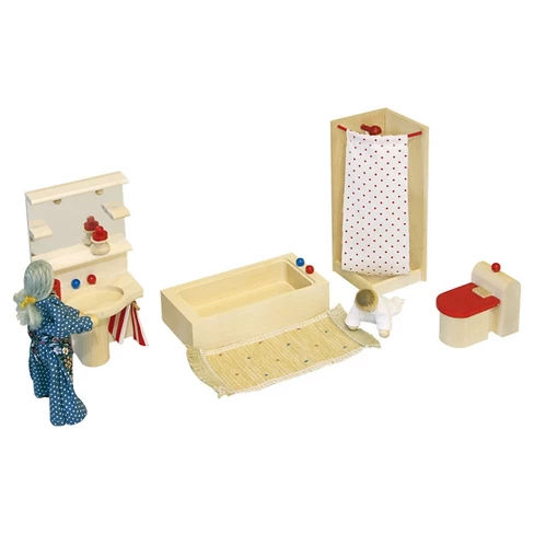 Rulke Wooden Doll House Bathroom Furniture Set