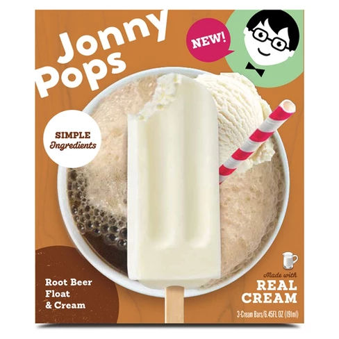 Jonny Pops Root Beer Float & Cream Ice Cream Bars - 3pk