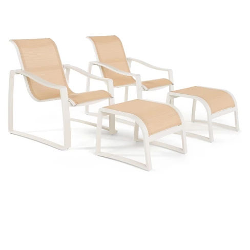 Zen Cream 4pc Club and Ottoman Sling by RST Brands