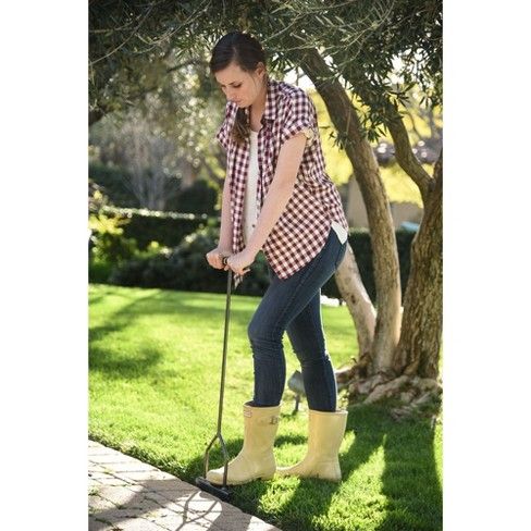 Yard Butler Edge-180 37 Inch Steel Sawtooth Grass Lawn Manual Step Edger Tool