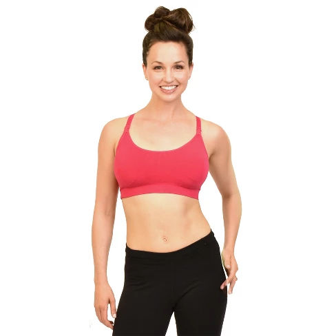 Bamboobies Yoga Nursing Bra - Hibiscus Pink S