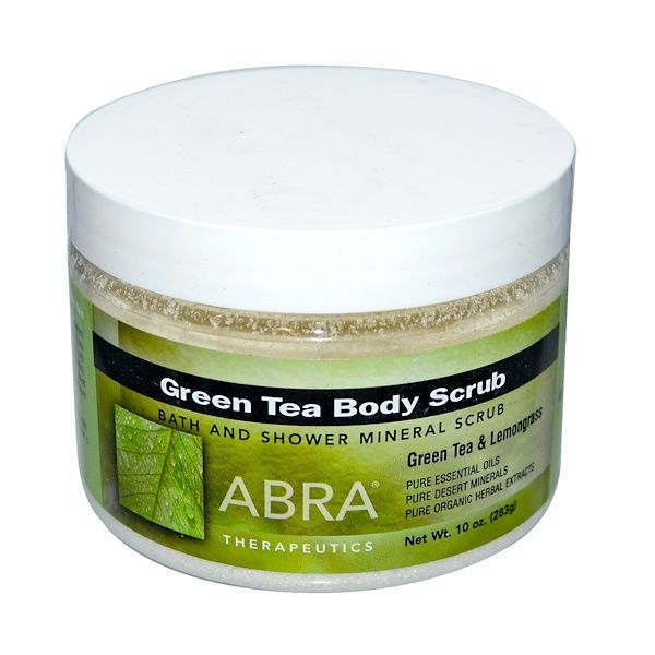 Abra Therapeutics, Green Tea Body Scrub, Green Tea & Lemongrass, 10 oz (283 g)