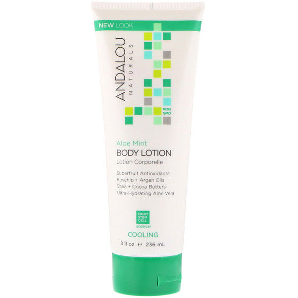 Andalou Naturals, Body Lotion, Cooling, Aloe Mint, 8 fl oz (236 ml)