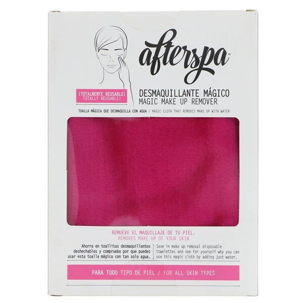 AfterSpa, Magic Make Up Remover Reusable Cloth, Pink, 1 Cloth