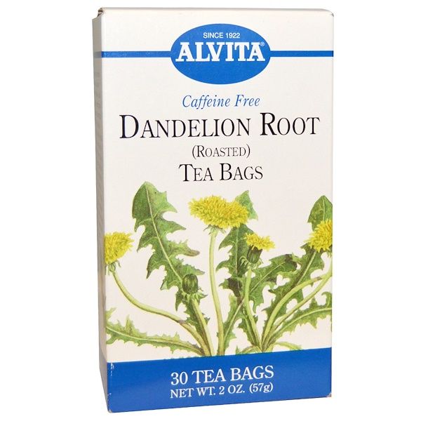 Alvita Teas, Dandelion Root, Roasted, Caffeine Free, 30 Tea Bags, 2 oz (57 g) (Discontinued Item)